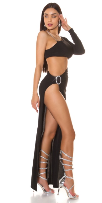 Gala Dress with XL Leg Slit Black